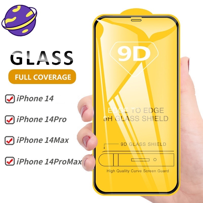 Pelindung Layar Tempered Glass 9D HD Untuk iPhone 14 13 12 11 Pro X XS Max XR 6 6s 7 8 Plus