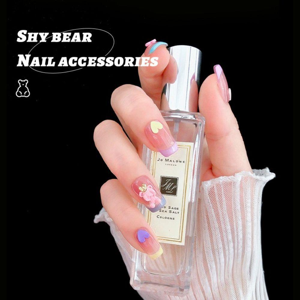 Agustina Paku Charms Bear Logam Kuku Kecantikan DIY Bor Kuku Salon Kuku Nail Art Bahan 3D Dekorasi Kuku