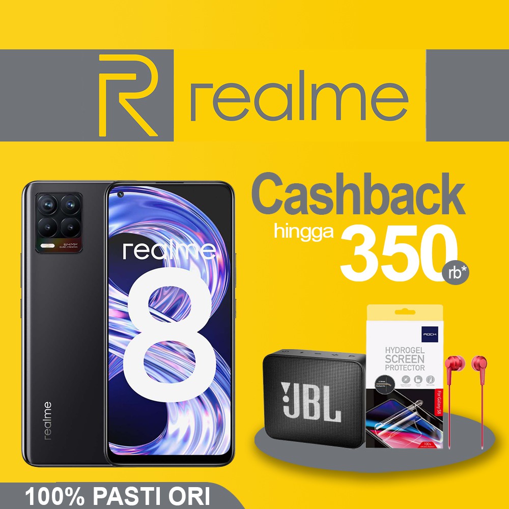Realme 8 8/128GB Garansi Resmi Realme 8 Pro GB 128 GB Realme 8GB 128GB Hitam Silver