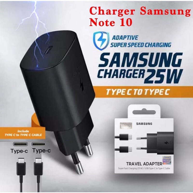 Charger Samsung Ori 100 Note10 Real 25W + Fast Charging Colokan Type C - Type C