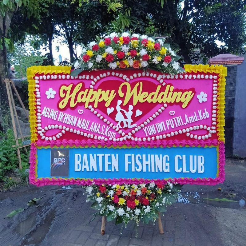 karangan bunga papan happy wedding wilayah Serang Banten dan sekitarnya