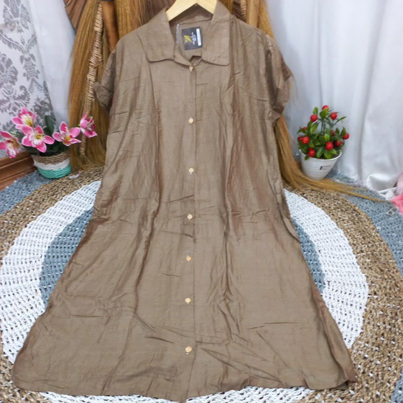 Daster Viral Polos full Kancing bahan rayon