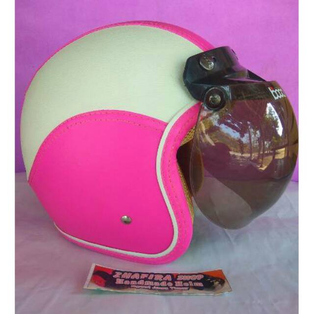 HELM BOGO PINK FANTA PUTIH FINO