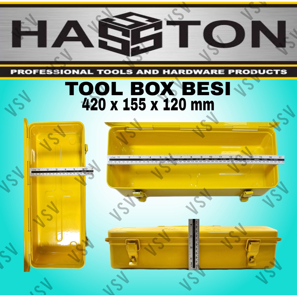 HASSTON Tool Box Besi 1susun Kotak Perkakas Y-410 ToolBox 420x155x120mm