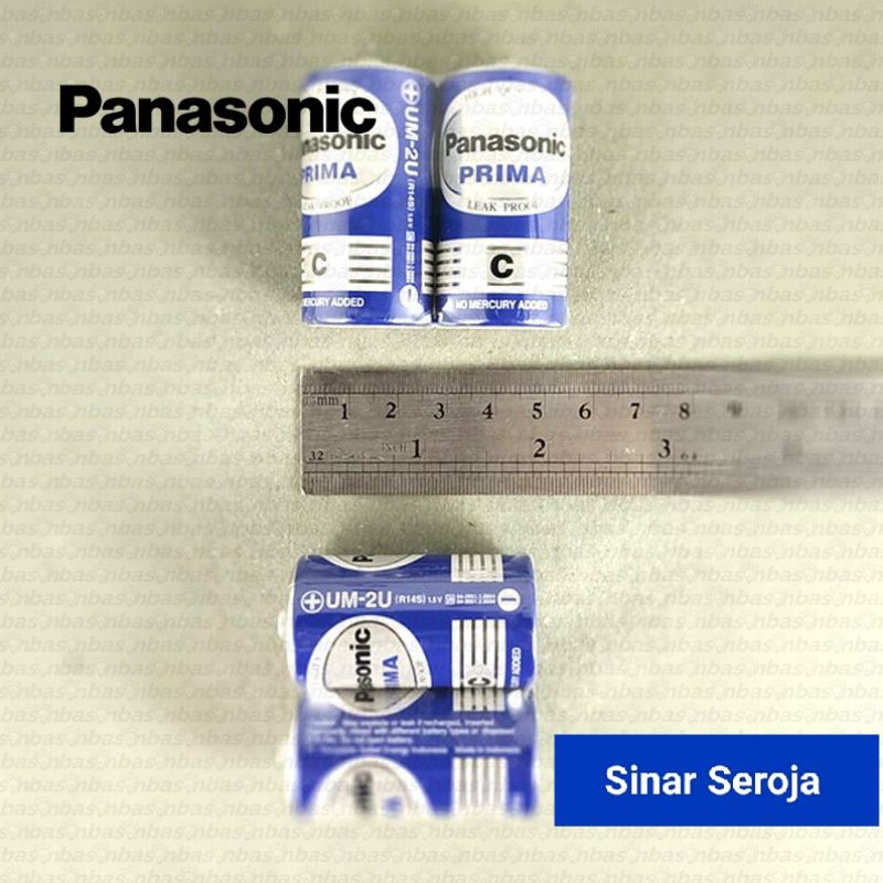 Baterai PANASONIC Size-C ( 1 pack isi 2 Pcs ) Baterai Tanggung / Sedang PRIMA Bagus