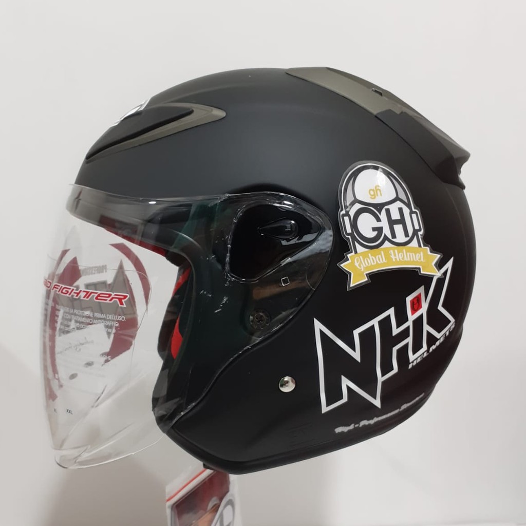 HELM NHK HALF FACE NHK R6 NHK R 6 SOLID BLACK DOFF NHK R6 POLOS