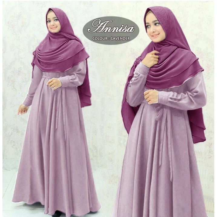 BAJU GAMIS SYARI SYARI'I MUSLIM POLOS ANNISA LAVENDER / GAMIS POLOS ANGGUN MEWAH