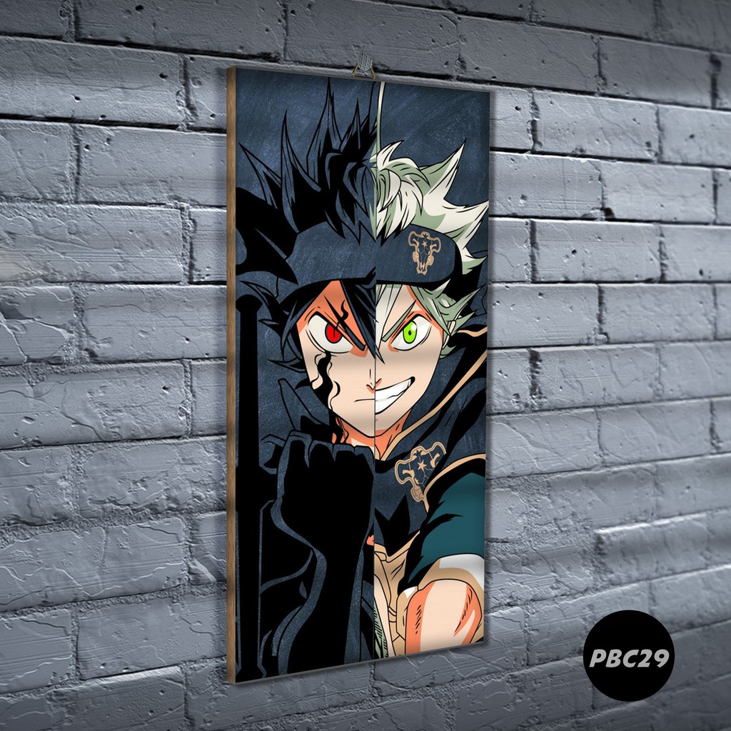 Poster Kayu Black clover /Dekorasi Kamar / Anime /Art / Poster Keren / Poster minimalis/ PBC-PBC29
