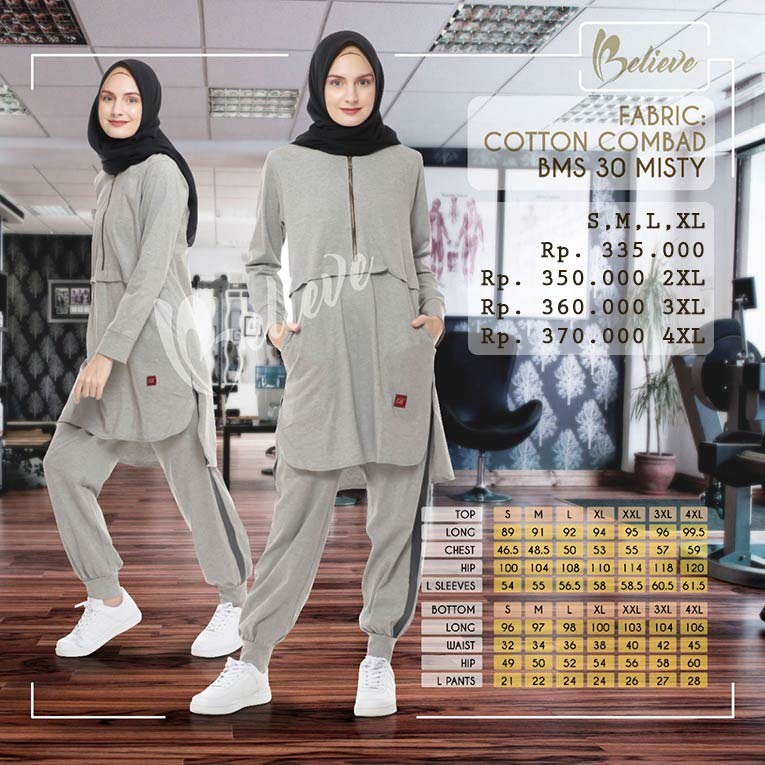 BMS 30 ABU MISTY / BELIEVE MUSLIM SPORT / BAJU OLAHRAGA MUSLIM