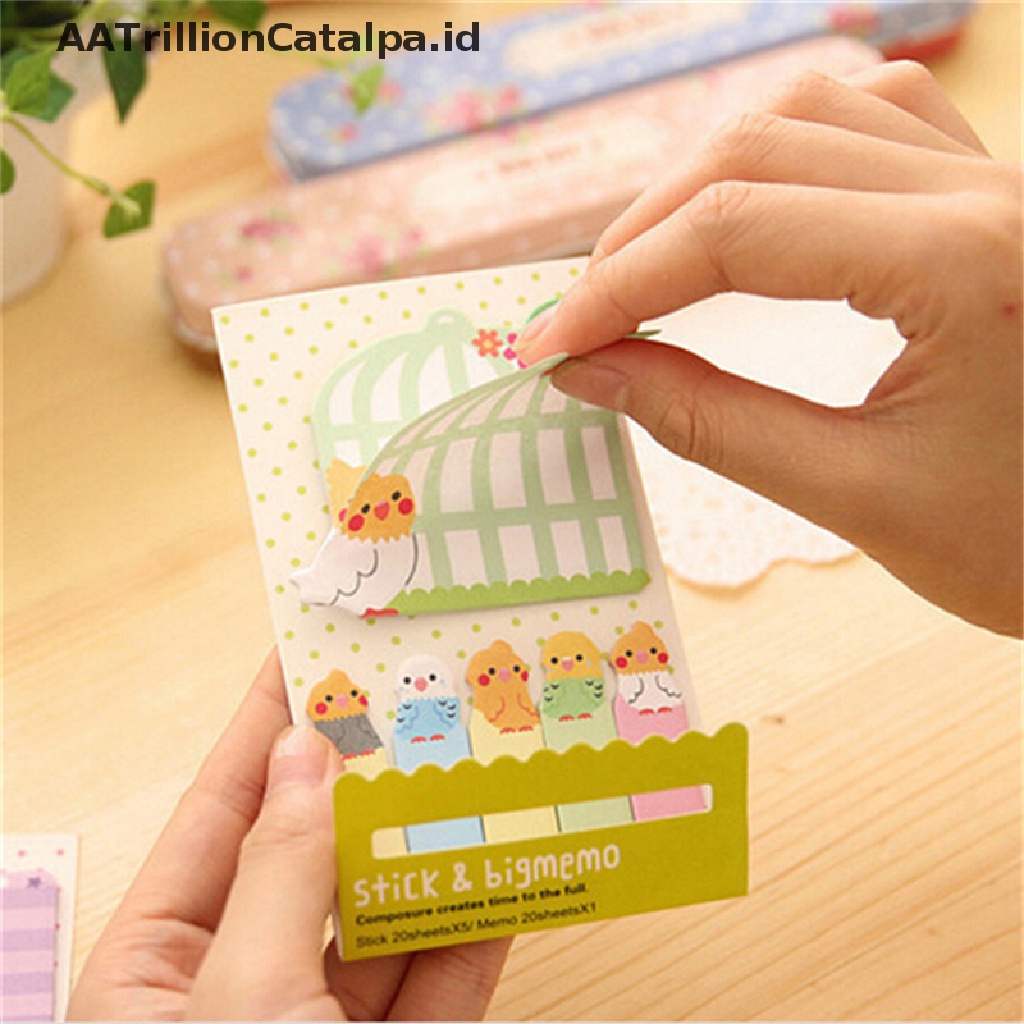 (AATrillionCatalpa) Sticky Note / Memo / Pembatas Buku Motif Kartun Panda / Kucing Lucu