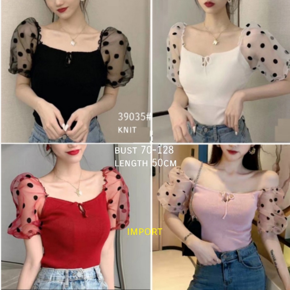 NGJ 3M 39035 KNIT BLOUSE RAJUT FASHION PREMIUM IMPORT THREE M TM