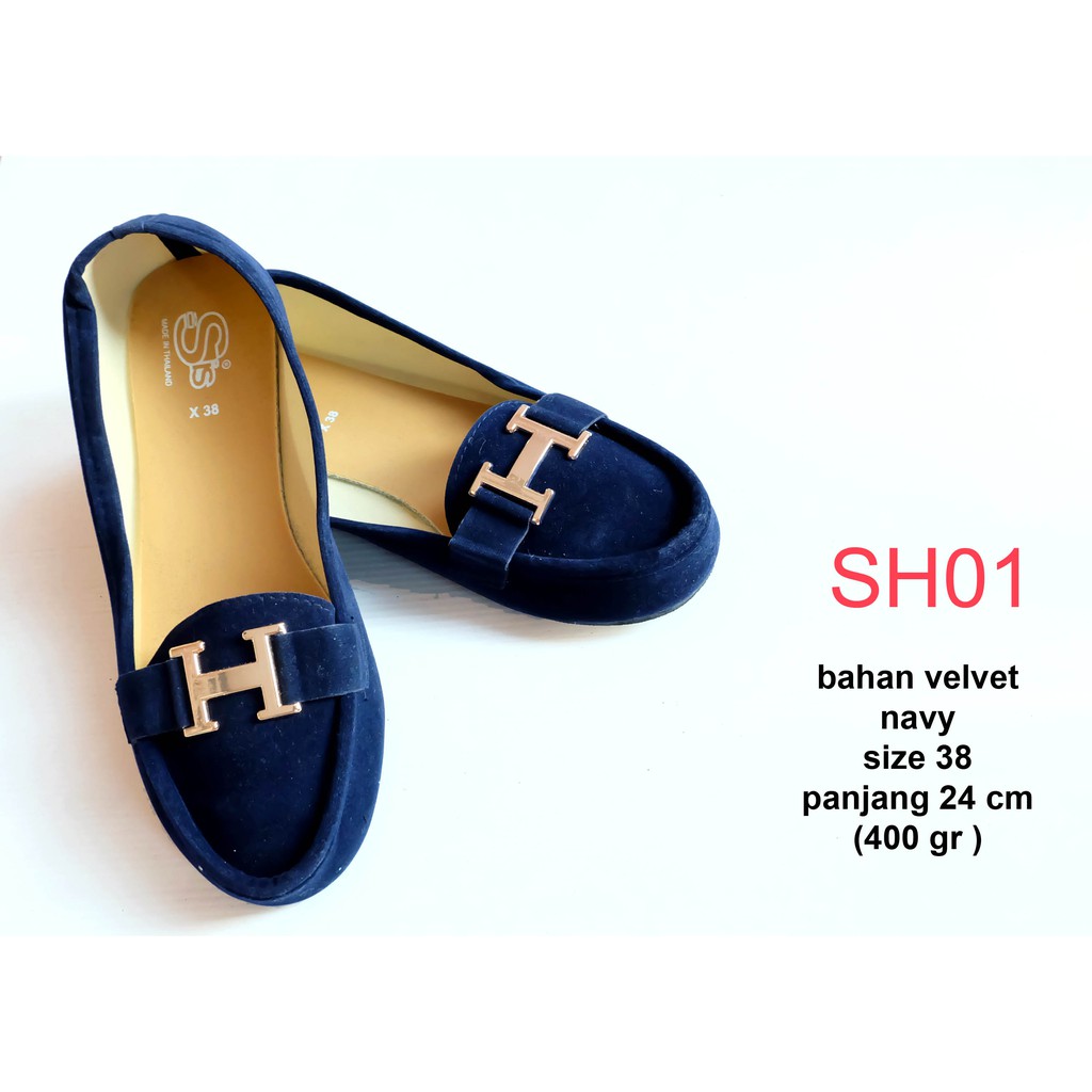 SH01 SH02 sepatu import wanita loafers suede comfy sepatu pita lace brukat lucu kantor