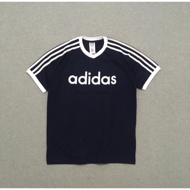 Kaos Adidas Beckenbauer 3 Stripes Navy | Shopee Indonesia