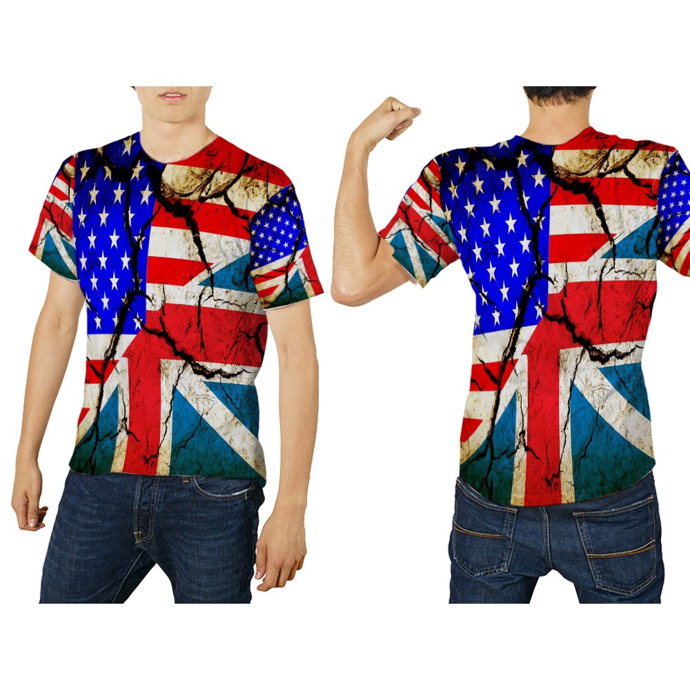 Kaos Baju Custom Bendera Inggris Amerika art 1