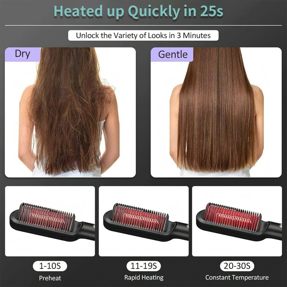 Catok rambut Sisir Pelurus 2 in 1 Hair Straightener Curler Hair Straightener CATOKAN SISIR