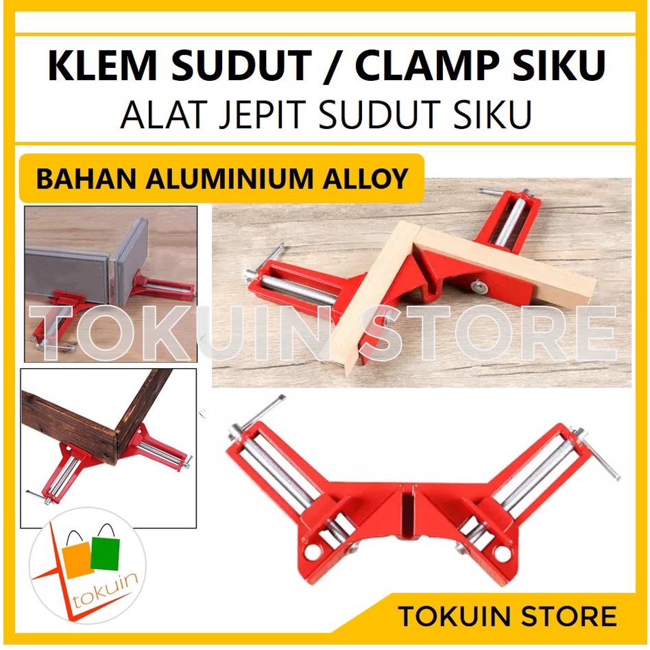 Klem Sudut Siku Clamp Corner Jepit Catok Sudut Siku Kayu Besi Kaca DIY