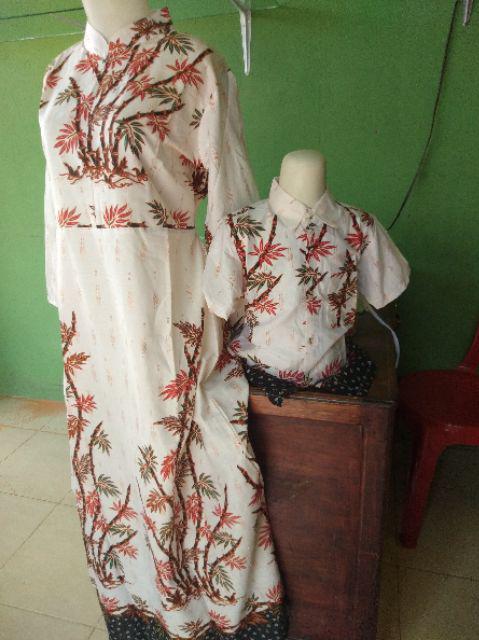 Baju Batik Couple Gamis Batik Keluarga Sogan Modern Bi3 Motif Bambu Terbaru