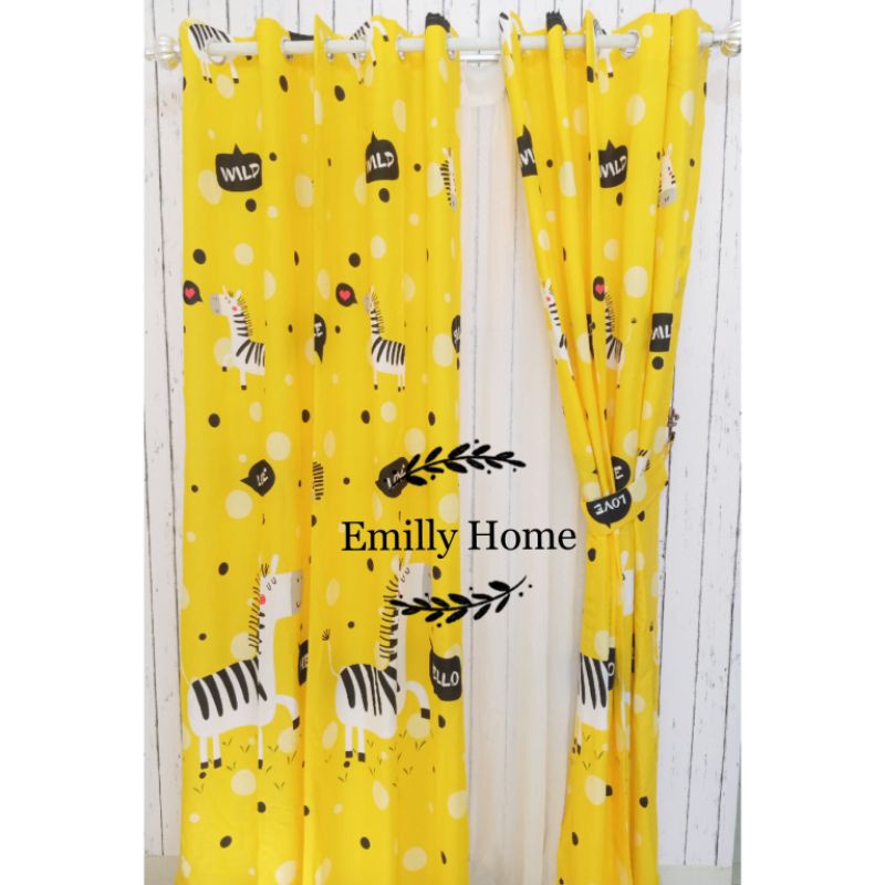 Gorden Jendela Kamar Tidur Anak Karakter Motif Zebra Hordeng Gordeng Kordeng Tirai