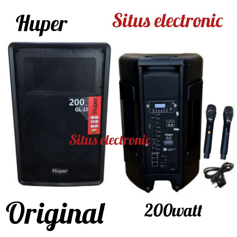 Speaker portable meeting Huper GL-15 GL 15 GL15 Original 15 inch 200W