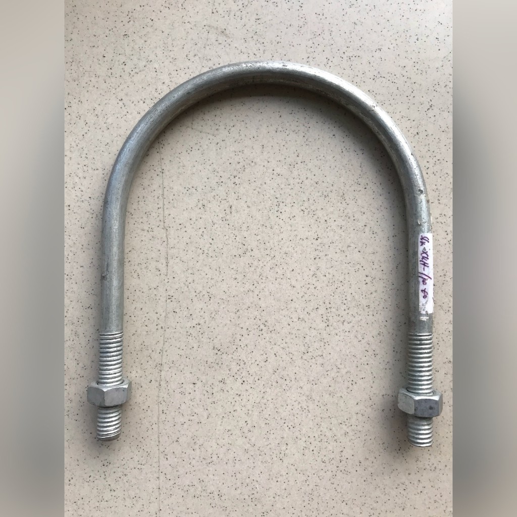 Baut U Galvanis 1/2 x 5 Inchi Klem Pipa U Putih U Bolt + 2 mur
