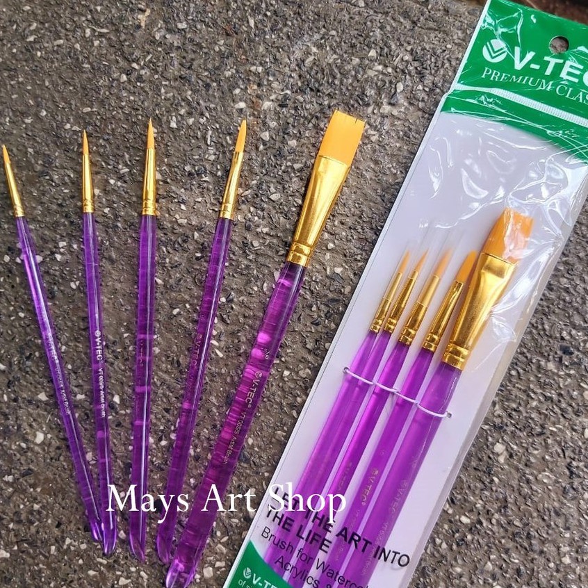 

Kuas Lukis Set Isi 5 V-Tec VT 005 / Artist Paint Brush Vtec VT005/5 Premium Quality