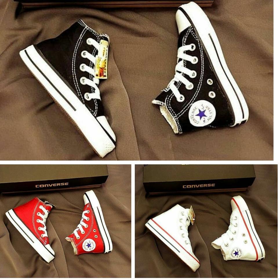 Special Price.. Terbaru Sepatu sekolah anak SD converse alstar Hitam Garis Putih UKURAN 31-35