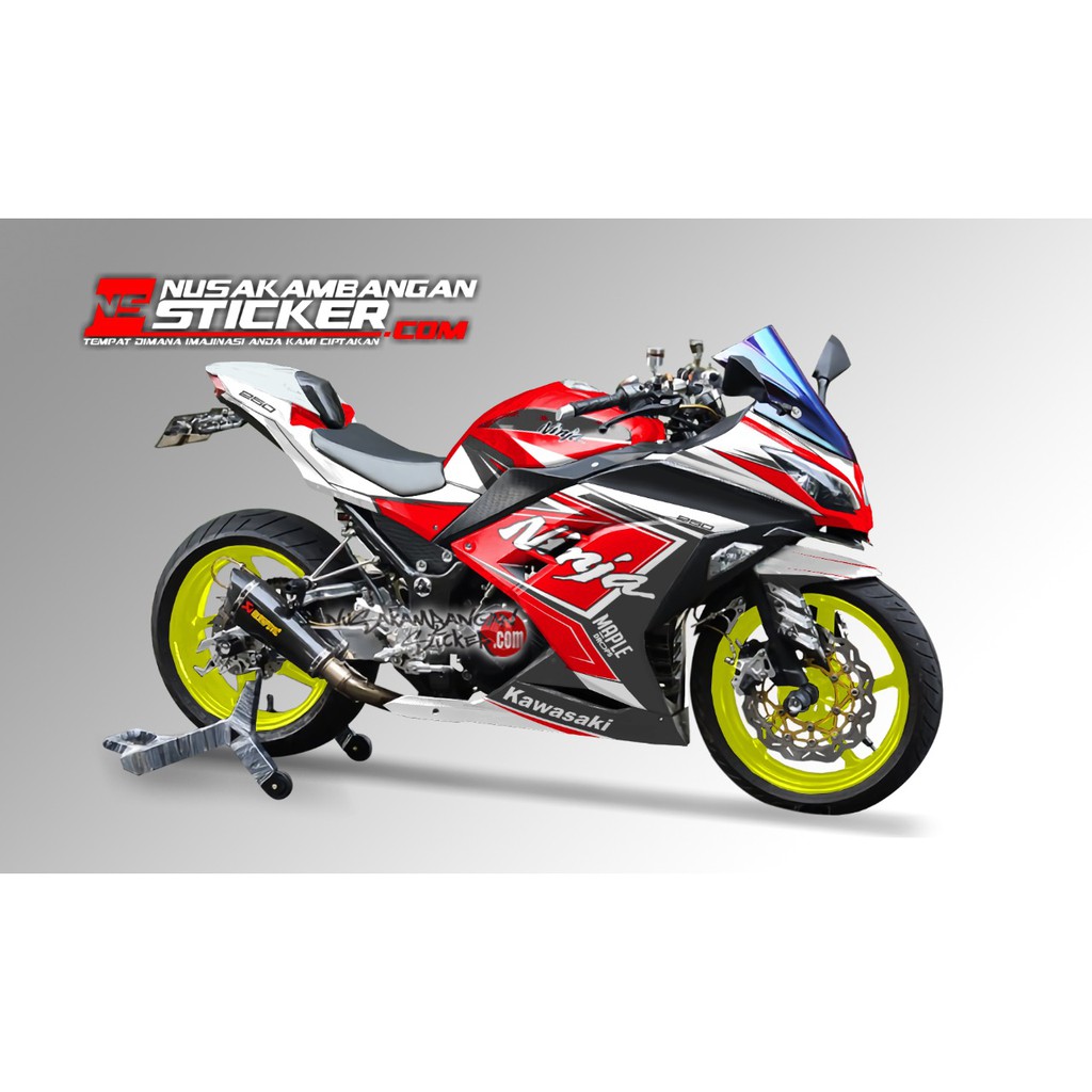 Decal Stiker Ninja 250 Fi Ninja Grafis Merah Putih