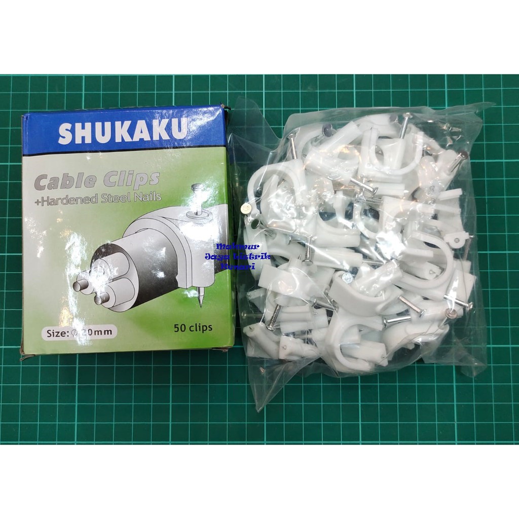 Jual Klem Kabel Paku Beton 20mm Shukaku Klen Kabel Cable Clips 20 Mm No