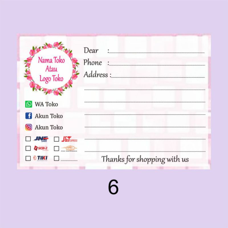 Sticker label pengiriman olshop custom / label pengiriman olshop / shipping sticker-6