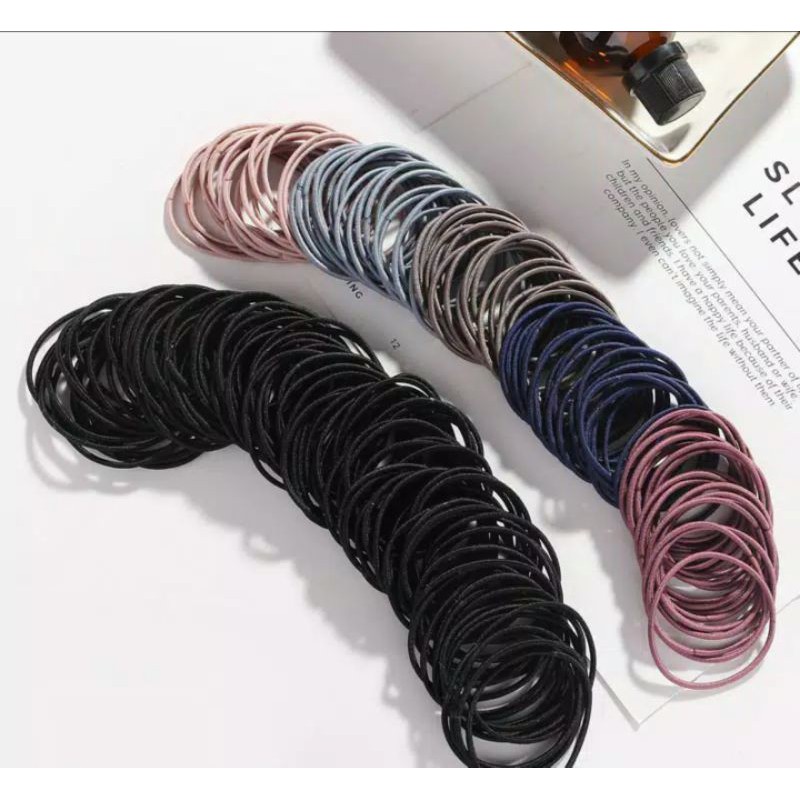 100 pcs KARET GELANG IKAT RAMBUT KOREA