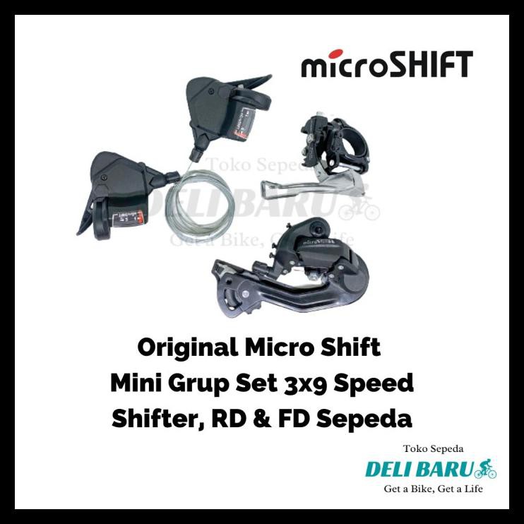 MURAH Microshift Mini groupset 3 x 9 speed shifter FD RD sepeda MTB