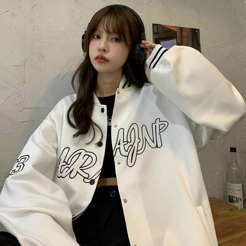 jaket baseball varsity oversize | ARAJNP BASEBALL JAKET | Jaket bomber wanita