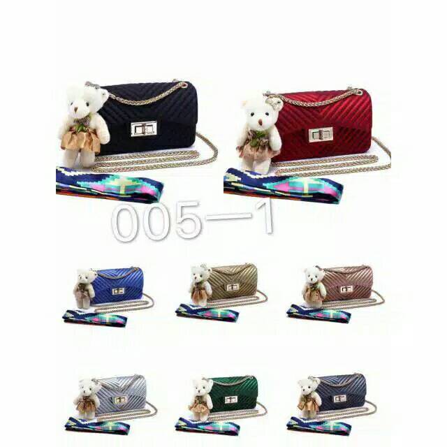 TAS JELLY MATTE chanel chevron mini salur import (18cm)