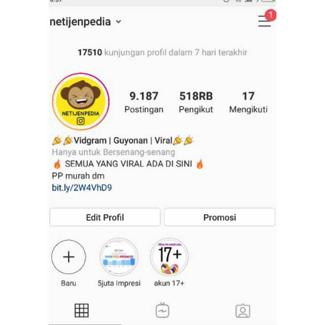 Jual akun ig