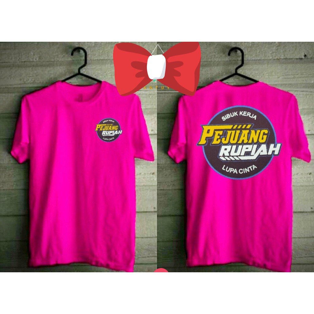 Q / KAOS PEJUANG RUPIAH PINK / KAOS PRIA / LENGAN PANJANG PRIA