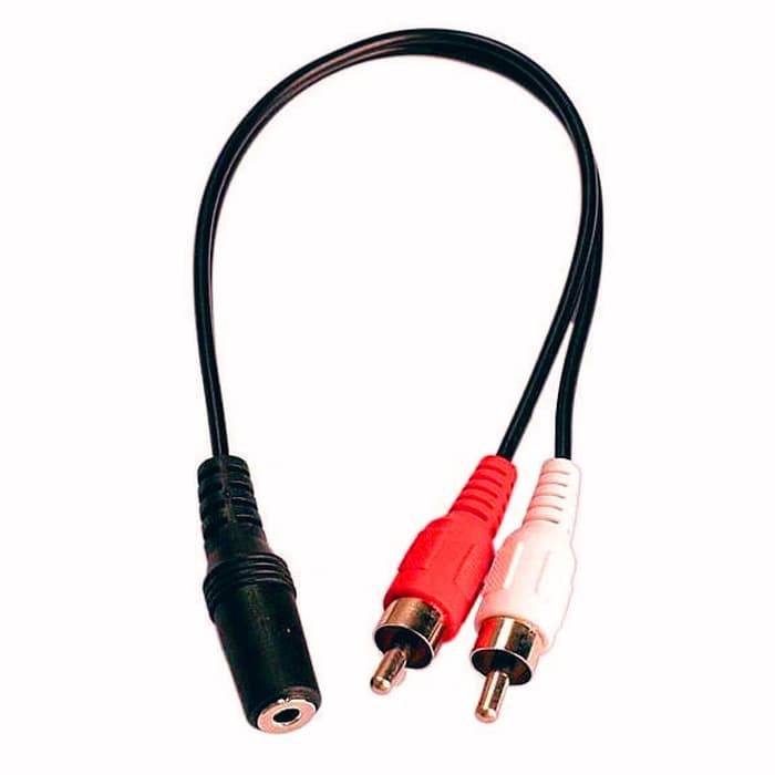 KABEL AUDIO AUX port 3.5mm Female TO 2 RCA M 20 cm