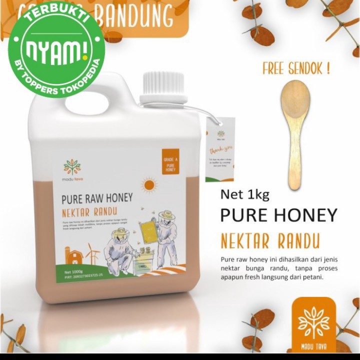 

Madu murni tava nektar randu 1kg 100% pure raw honey asli alami