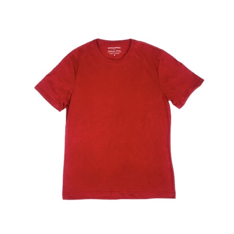 Kaos Banana Republic Premium Wash Crew Neck Tee Red Original Pria