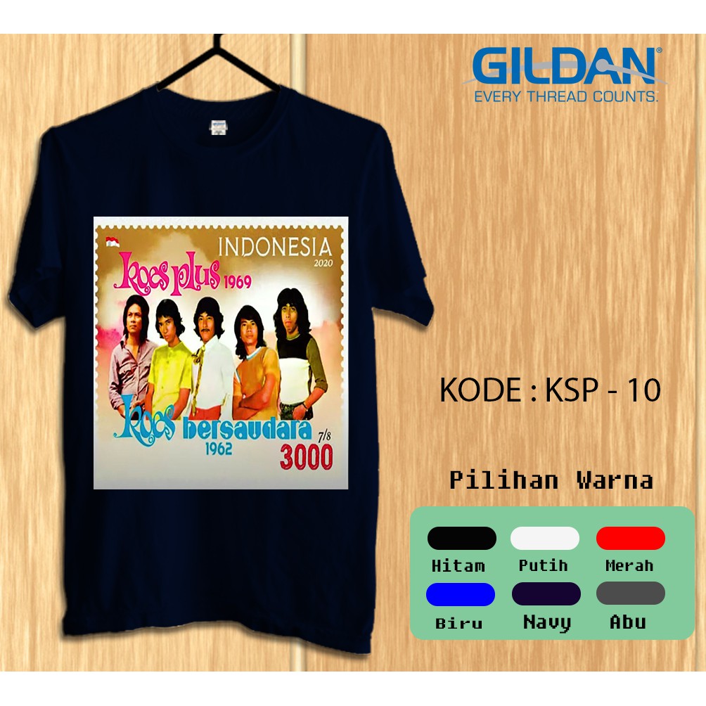 Kaos Gildan Softstyle Perangko Pos Koes Plus bersaudara the legend Indonesia