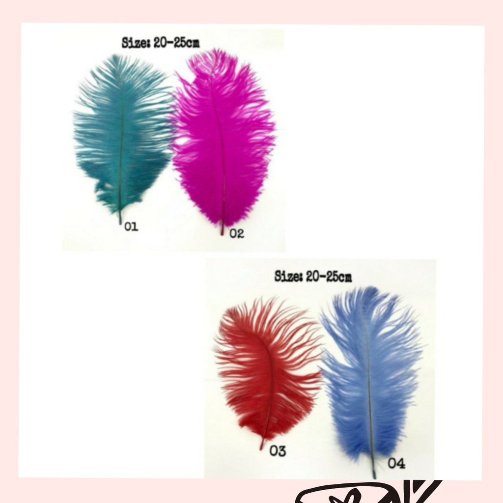 1 HELAI 15 CM - 40 CM BULU OSTRICH | DEKORASI | FASHION | HAIRPIECE