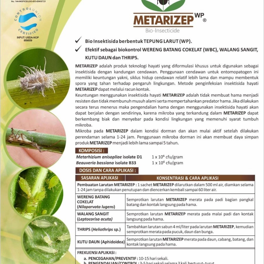 Bio Insektisida Metarizep 50 gram