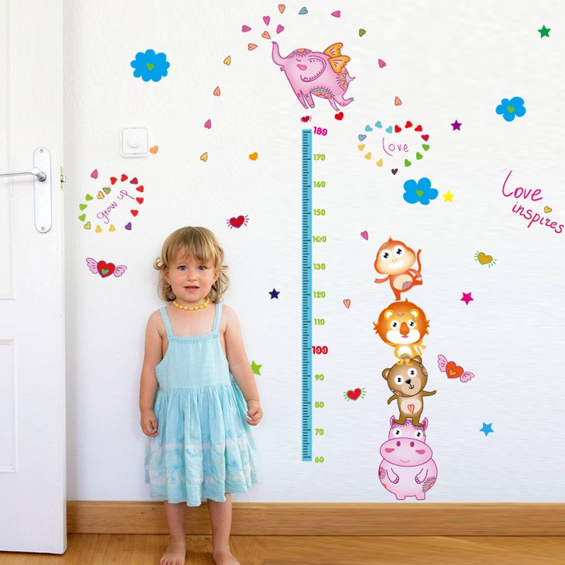 RELIZA WALL STICKER TINGGI BADAN ANAK GROW UP ANIMAL KID SK9141 STIKER DINDING