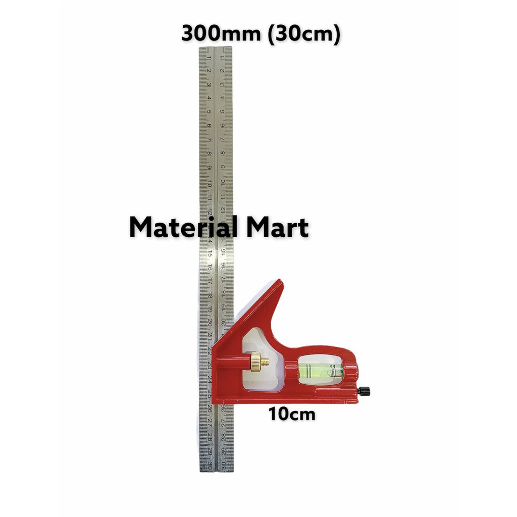 Siku Tukang Waterpass 12 Inch | Pasekon Waterpas 12&quot; | Penggaris Ukur | Material Mart