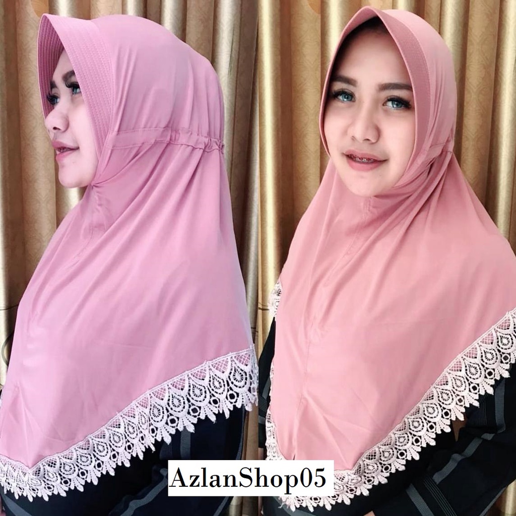 KERUDUNG SERUT RENDA, BERGO INSTAN JERSY SUPER NYAMAN SIMPEL DENGAN PILIHAN WARNA KEKINIAN
