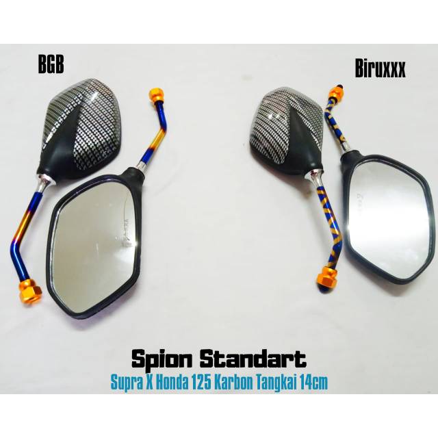Spion Standart Karbon Honda Supra x 125 Tangkai 2tone Bgb XXX