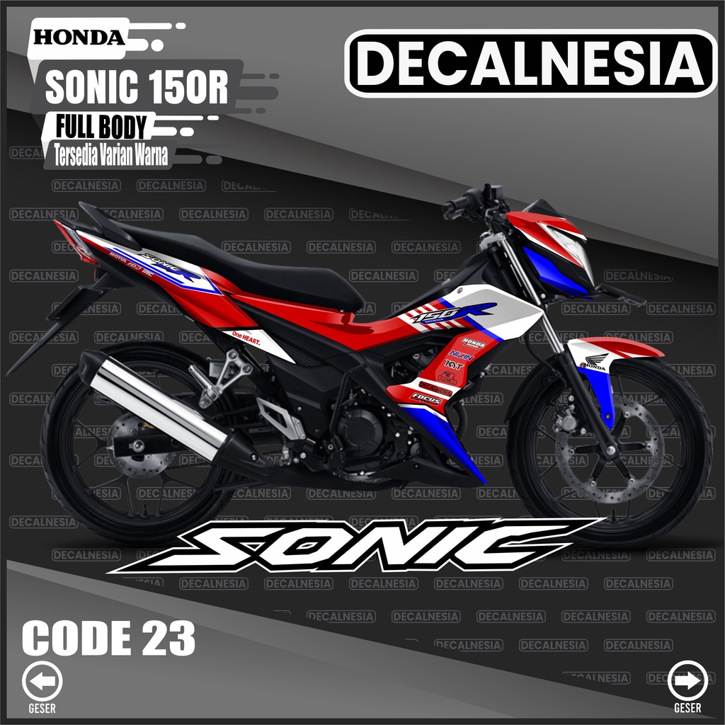 Stiker Decal Sonic 150r Full Body Sticker Motor Honda Variasi Racing Simple Dekal Aksesoris Decalnes