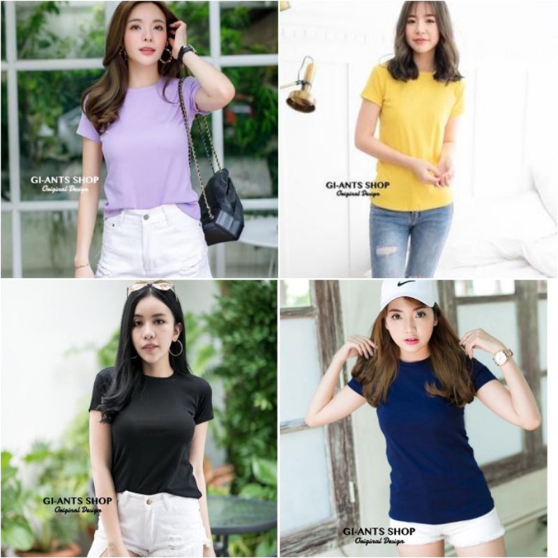 ONECK Lengan Pendek Kaos Oblong Polos Basic / Kaos Polos / T-shirt / Atasan Pakaian Wanita murah