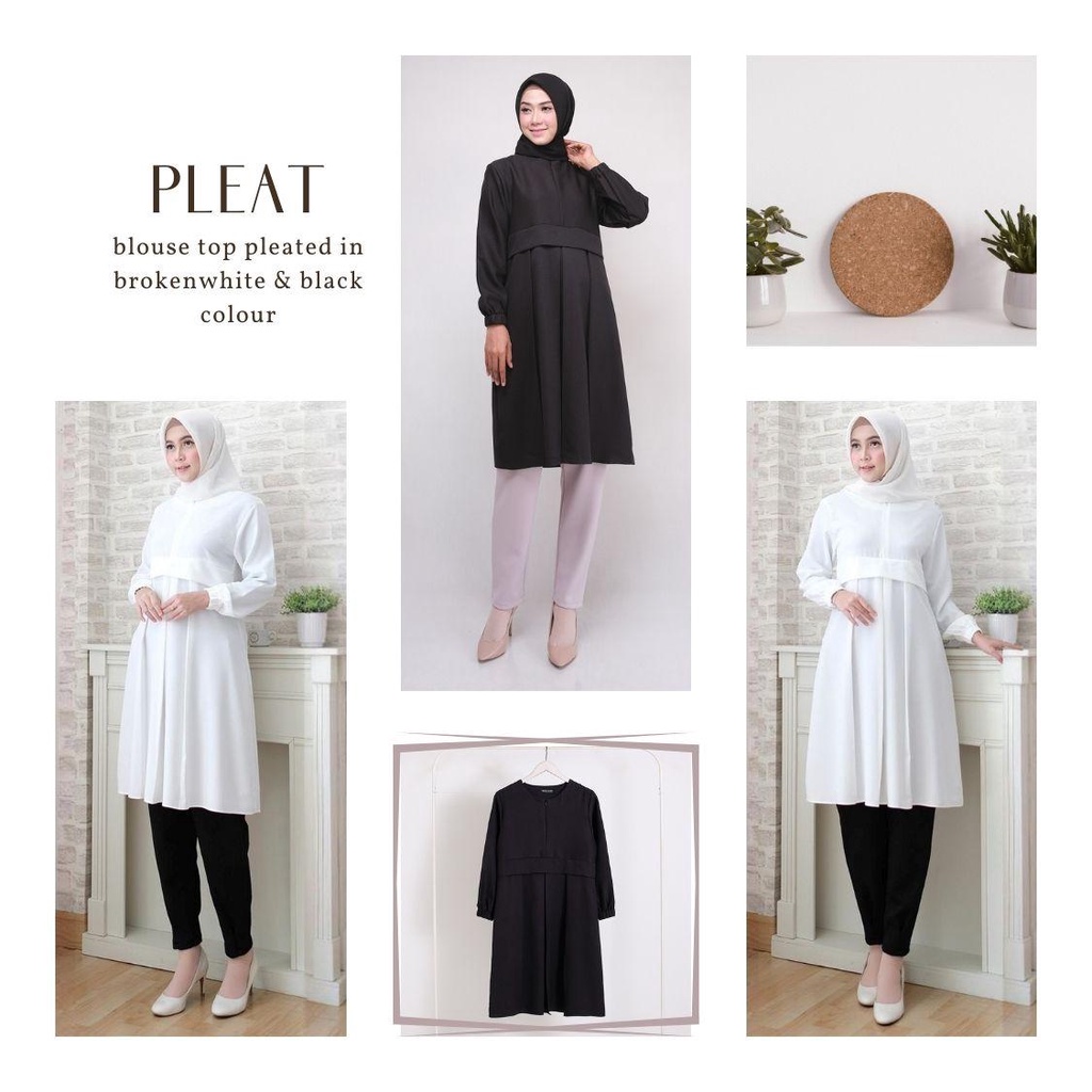 TUNIK PANJANG WANITA / TUNIK KERJA / TUNIK WARNA PUTIH