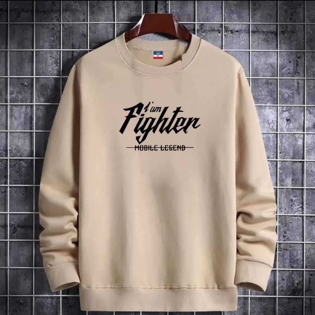 FASHION PRIA/BAJU PRIA/WANITA UNISEX LENGAN PANJANG TULISAN IM FIGHTER/KUALITAS BAJU BAGUS/BAJU MURAH TERLARIS