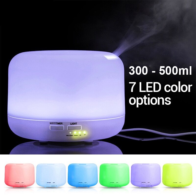 Ultrasonic Humidifier Taffware Humi H24 300ml / 500ml + Remote Diffuser Aromatherapy 7 LED Color